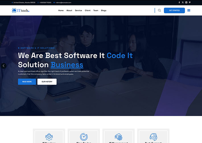 響應式網絡IT軟件技術服務公司網站網頁HTML模板