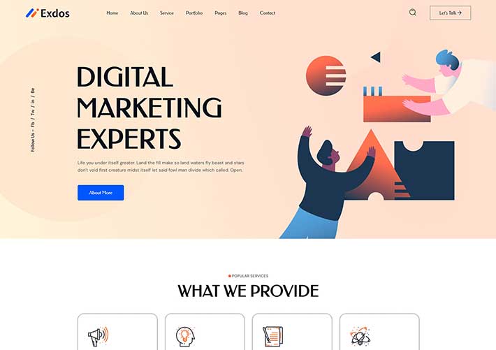 多用途創(chuàng)意企業(yè)機(jī)構(gòu)設(shè)計(jì)師數(shù)字營(yíng)銷網(wǎng)站樣式HTML網(wǎng)頁(yè)模板