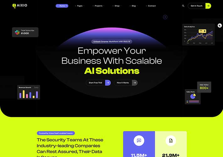 響應(yīng)式數(shù)據(jù)科學(xué)AI人工智能技術(shù)企業(yè)網(wǎng)站網(wǎng)頁(yè)HTML源碼模板